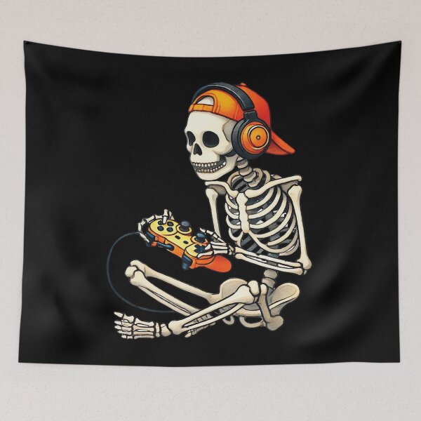 Item preview, Halloween Skeleton Gamer Video Gaming Boys Men Kids designed and sold by Khescoiu.