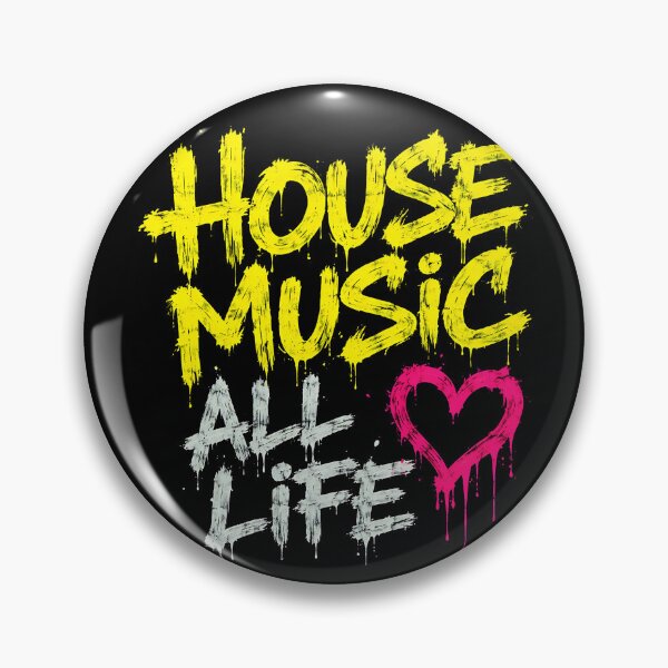Item preview, House Music All Life – Neon Graffiti Rave Statement designed and sold by RH Design Lab.