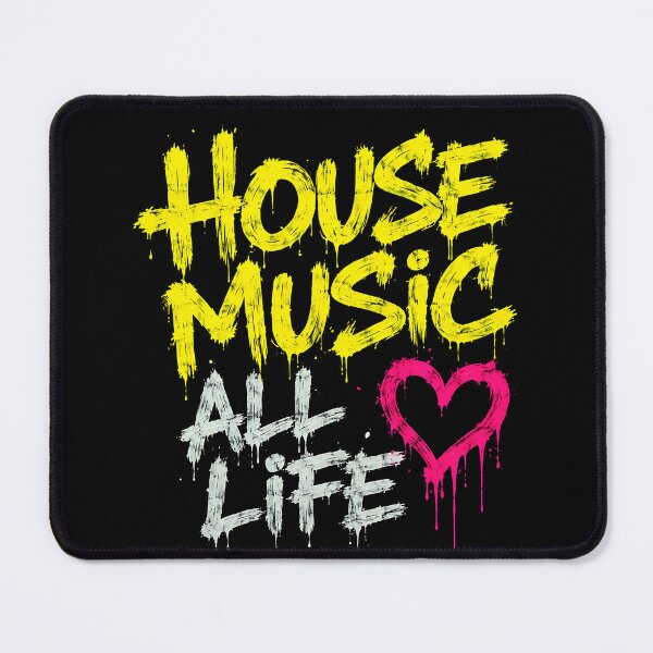 Item preview, House Music All Life – Neon Graffiti Rave Statement designed and sold by RH Design Lab.
