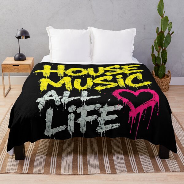Item preview, House Music All Life – Neon Graffiti Rave Statement designed and sold by RH Design Lab.