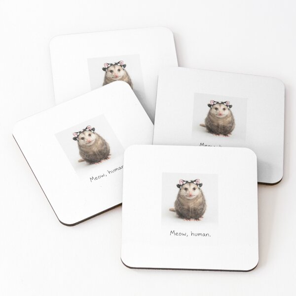 Item preview, Meow, human Opossum funny sarcastic sarcasm cat kitten kitty parody christmas birthday designed and sold by CheeseBlueprint.