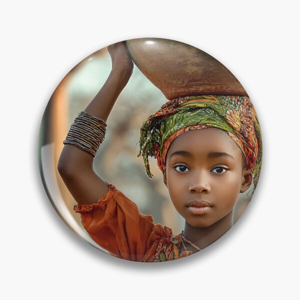 Item preview, Young Girl Balancing Water Pot on Her Head designed and sold by Artessie.