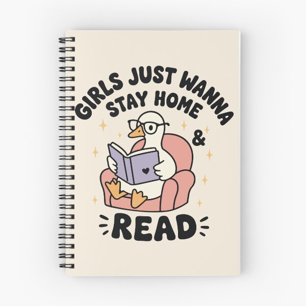 Item preview, Girls Just Wanna Stay home & read goose reading book  designed and sold by BrownHorse90s.