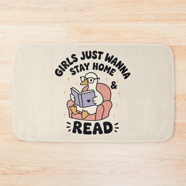 Item preview, Girls Just Wanna Stay home & read goose reading book  designed and sold by BrownHorse90s.