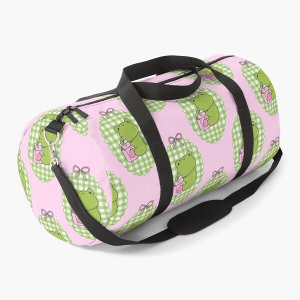 Item preview, Cute Frog Strawberry Milk Gingham Pattern designed and sold by jianina-alondra.