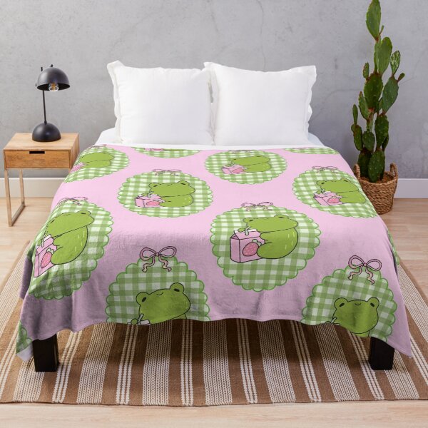Item preview, Cute Frog Strawberry Milk Gingham Pattern designed and sold by jianina-alondra.