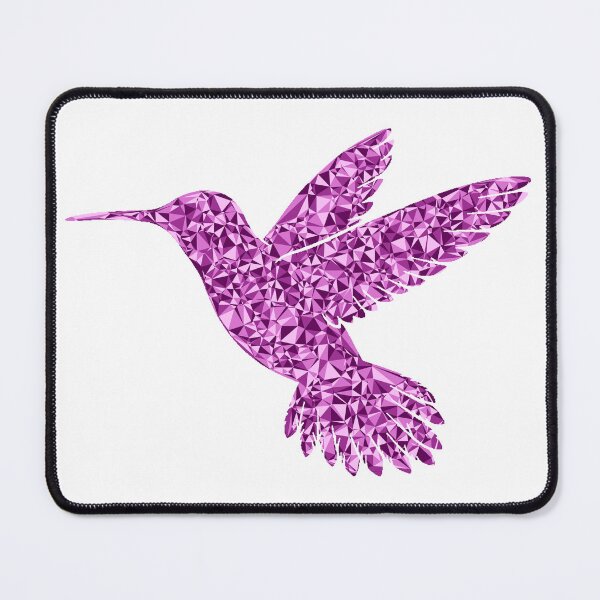 Item preview, Gentle Hummingbird Pink Triangular Mosaic Silhouette Design designed and sold by DymondDesigns.