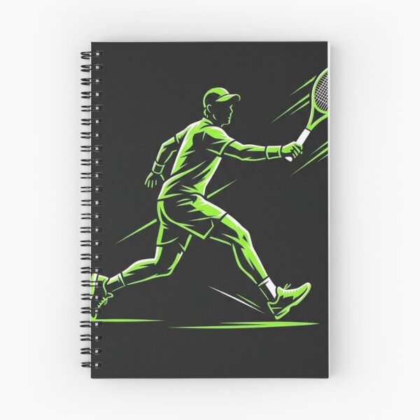 Item preview, Dynamic Tennis Player Forehand Action Silhouette designed and sold by WithoutBorders4.