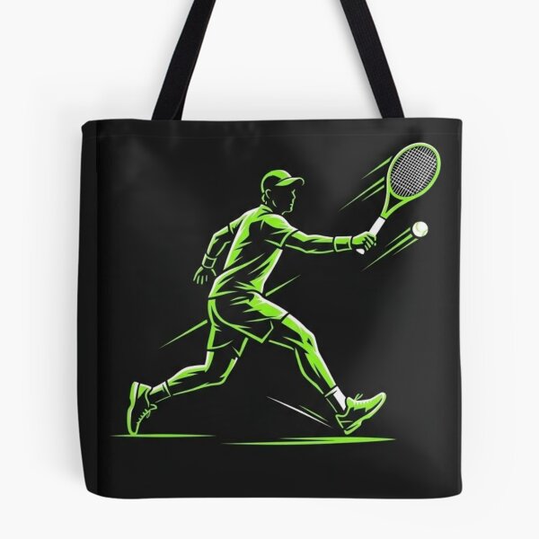 Item preview, Dynamic Tennis Player Forehand Action Silhouette designed and sold by WithoutBorders4.