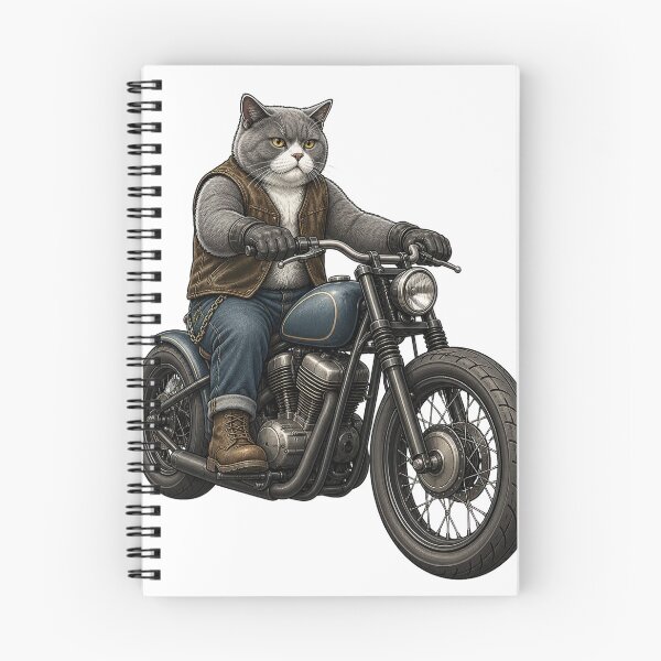 Item preview, Gray Cat Bobber Motorcycle Rider designed and sold by TVEX19.