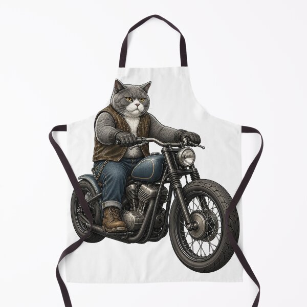 Item preview, Gray Cat Bobber Motorcycle Rider designed and sold by TVEX19.
