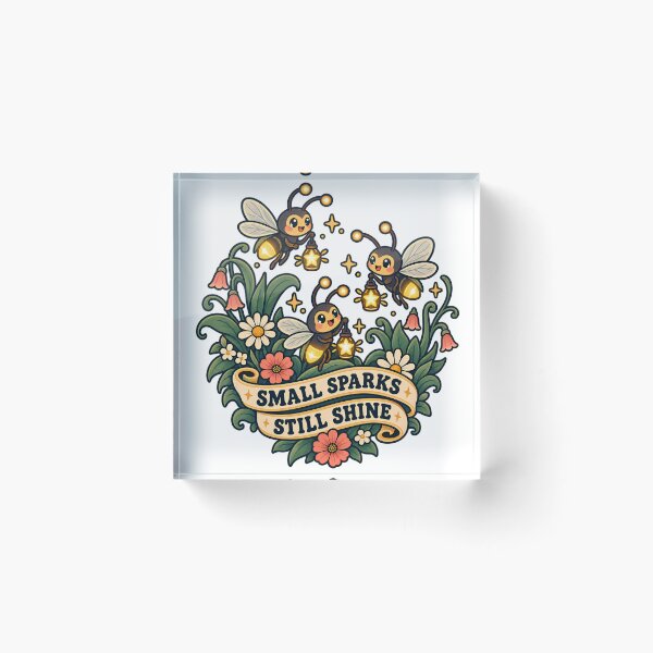 Item preview, Small Sparks Still Shine Cute Firefly Motivation Art designed and sold by Tharaazu.