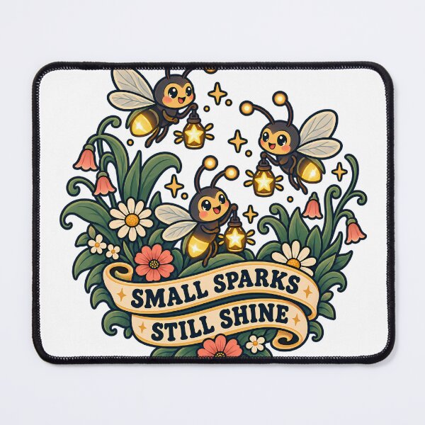 Item preview, Small Sparks Still Shine Cute Firefly Motivation Art designed and sold by Tharaazu.