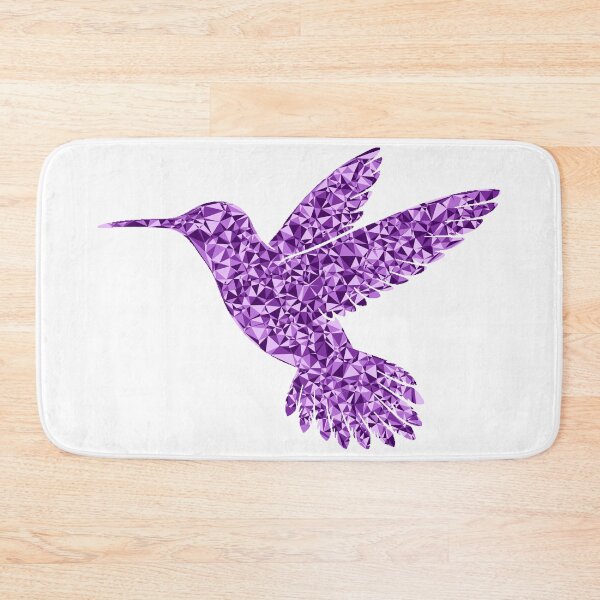 Item preview, Gentle Hummingbird Purple Triangular Mosaic Silhouette Design designed and sold by DymondDesigns.