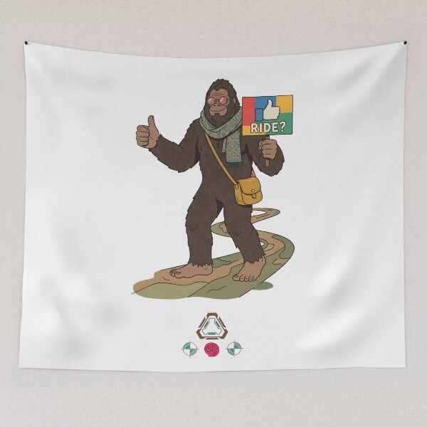 Item preview, Stylish Bigfoot Hitchhiking "Ride?" - Trendy Sasquatch Cryptid designed and sold by Whimsy Trail Co.