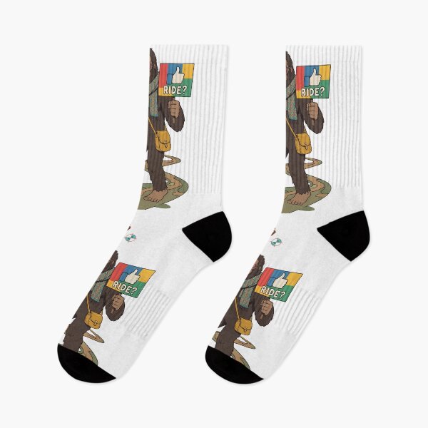Item preview, Stylish Bigfoot Hitchhiking "Ride?" - Trendy Sasquatch Cryptid designed and sold by Whimsy Trail Co.