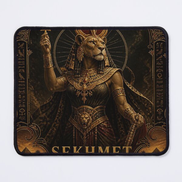 Item preview, Sekhmet Egyptian Goddess of War - Dark Academia Gothic Art designed and sold by SunnyDesign82.