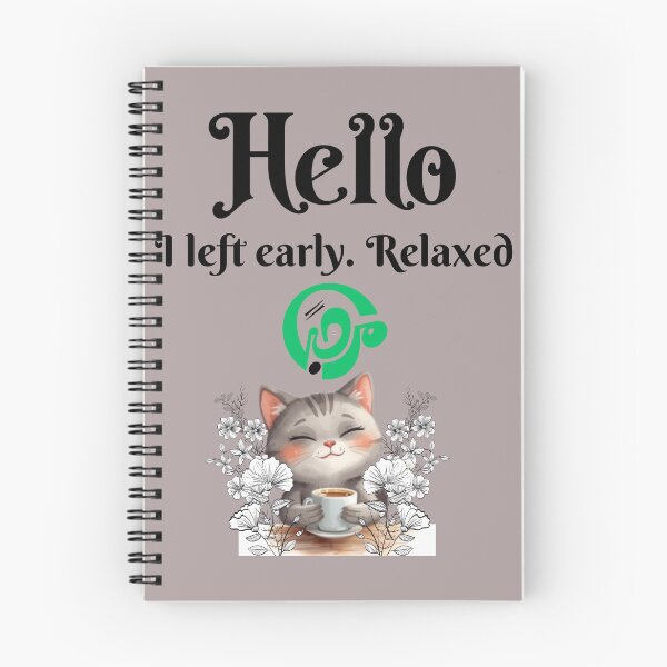 Item preview, Hello مرحبا Cozy Cat – Cute Coffee Kitty Floral Bilingual Design designed and sold by The Kawaii Forge.