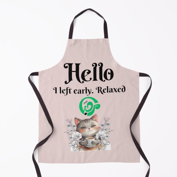 Item preview, Hello مرحبا Cozy Cat – Cute Coffee Kitty Floral Bilingual Design designed and sold by MindForgeDesign.