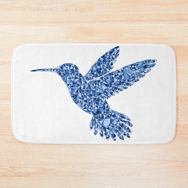 Artikelvorschau, Sanftes Kolibri-Blaues Dreiecksmosaik-Silhouette-Design entworfen und verkauft von DymondDesigns.