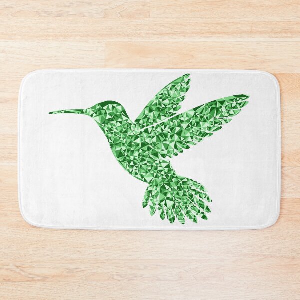 Artikelvorschau, Sanftes Kolibri-Grünes Dreiecksmosaik-Silhouette-Design entworfen und verkauft von DymondDesigns.