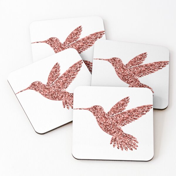 Item preview, Gentle Hummingbird Red Triangular Mosaic Silhouette Design designed and sold by DymondDesigns.