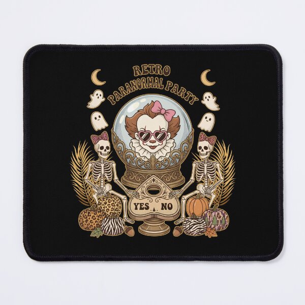 Item preview, Retro Paranormal Party Spooky Cute Halloween – Vintage Crystal Ball Clown, Skeletons & Ouija Planchette designed and sold by justyna-s28.