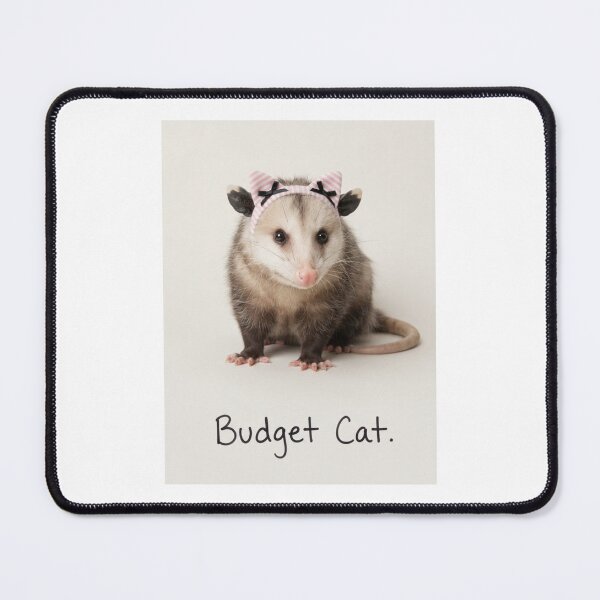 Item preview, Budget cat Opossum funny sarcastic sarcasm cat kitten kitty parody christmas birthday designed and sold by CheeseBlueprint.