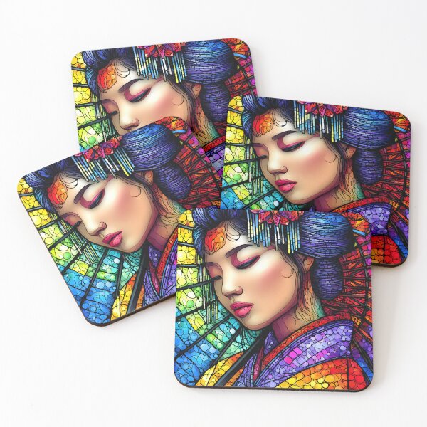 Item preview, Stained Glass Beauty a  Colorful Japanese Geisha designed and sold by Artessie.