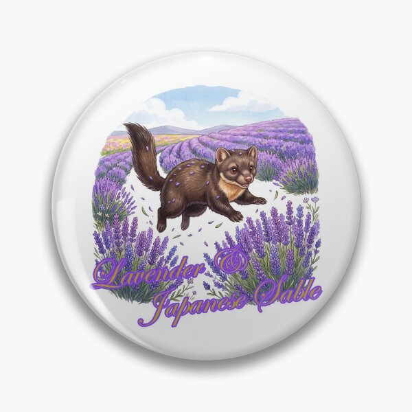 Item preview, Cibelina japonesa lavanda en un campo de lavanda: un lindo animal del bosque. designed and sold by LOVEARTDESIGN.