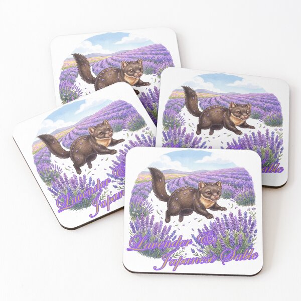 Item preview, Lavender Japanese Sable in a Lavender Field – Cute Woodland Animal designed and sold by LOVEARTDESIGN.