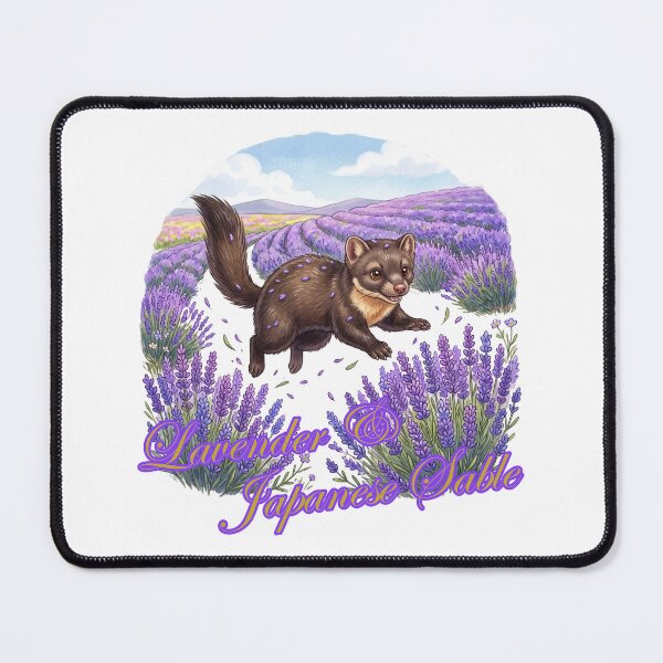 Item preview, Lavender Japanese Sable in a Lavender Field – Cute Woodland Animal designed and sold by LOVEARTDESIGN.