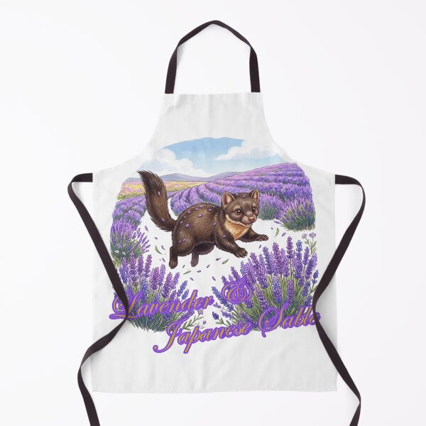 Item preview, Cibelina japonesa lavanda en un campo de lavanda: un lindo animal del bosque. designed and sold by LOVEARTDESIGN.