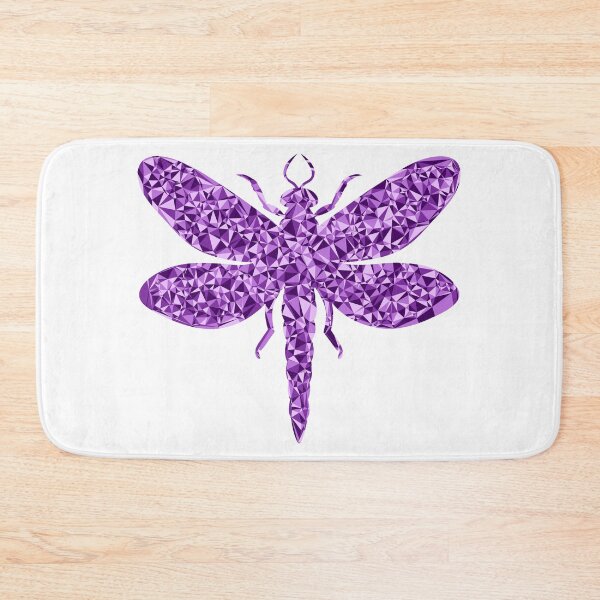 Item preview, Dragonfly Purple Triangular Mosaic Silhouette Design designed and sold by DymondDesigns.
