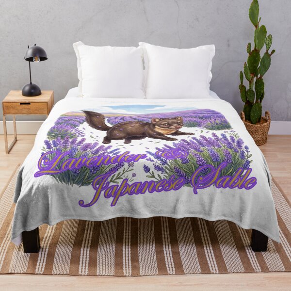Item preview, Lavender Japanese Sable in a Lavender Field – Cute Woodland Animal designed and sold by LOVEARTDESIGN.