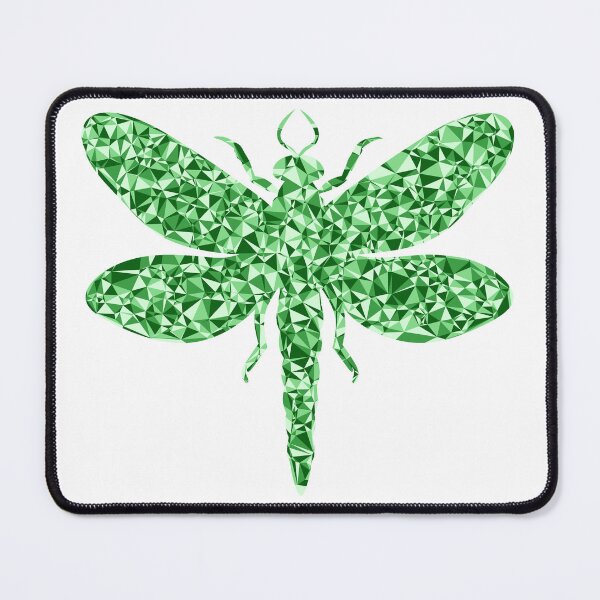 Item preview, Dragonfly Green Triangular Mosaic Silhouette Design designed and sold by DymondDesigns.
