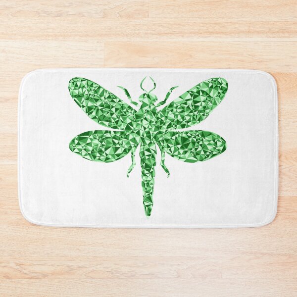 Item preview, Dragonfly Green Triangular Mosaic Silhouette Design designed and sold by DymondDesigns.