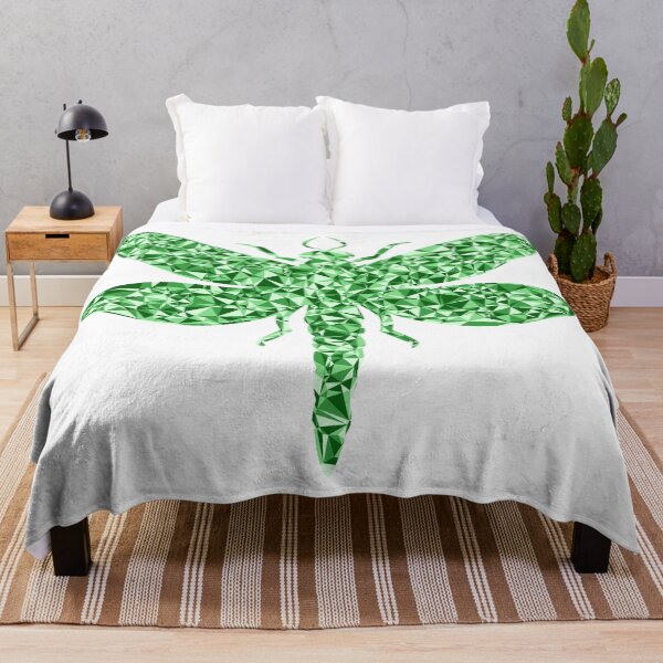 Item preview, Dragonfly Green Triangular Mosaic Silhouette Design designed and sold by DymondDesigns.
