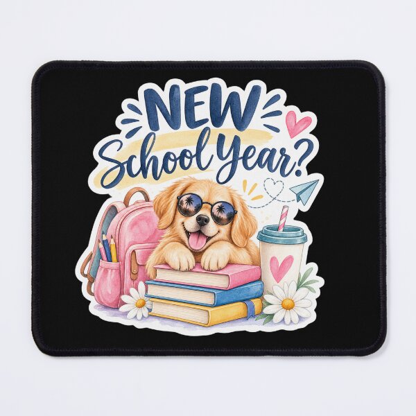 Item preview, New School Year Cute Golden Retriever Back to School Watercolor designed and sold by GusiaTreasures.