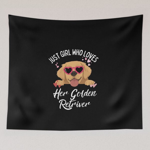 Item preview, Just A Girl Who Loves Her Golden Retriever Cute Heart Glasses Puppy designed and sold by Fateh-Kro ⭐⭐⭐⭐⭐.