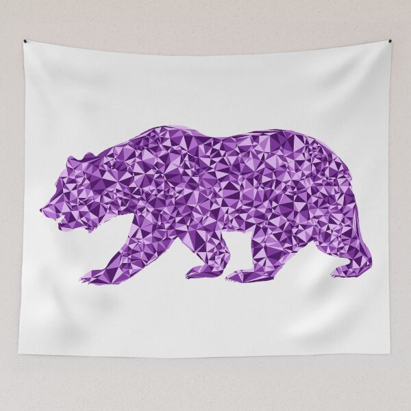 Item preview, Ferocious Bear Purple Triangular Mosaic Silhouette Design designed and sold by DymondDesigns.