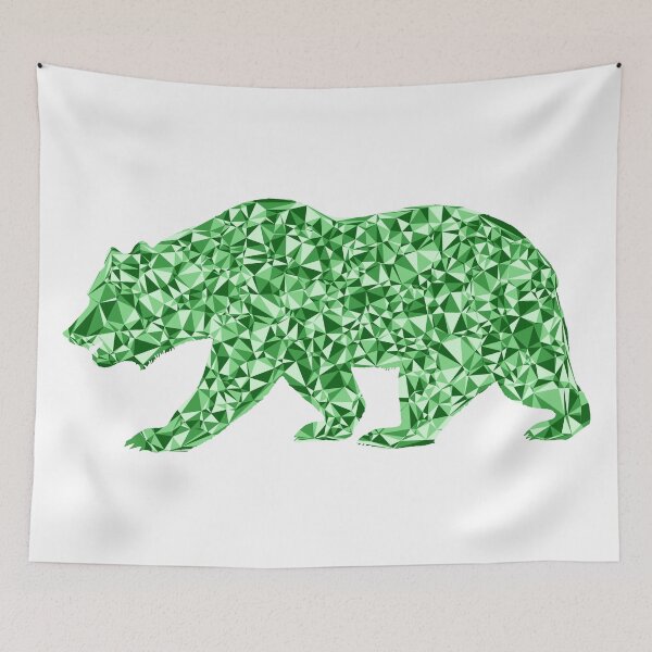 Item preview, Ferocious Bear Green Triangular Mosaic Silhouette Design designed and sold by DymondDesigns.