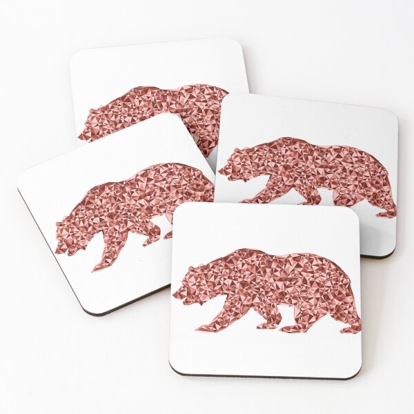 Item preview, Ferocious Bear Red Triangular Mosaic Silhouette Design designed and sold by DymondDesigns.