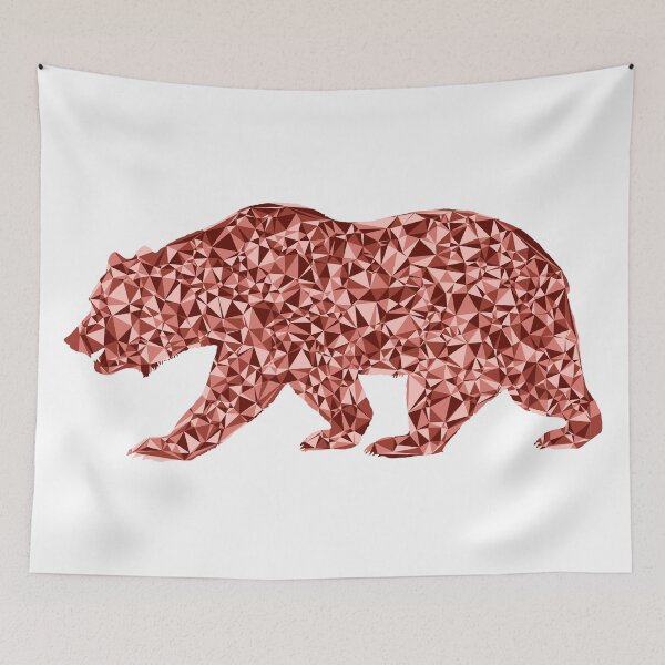Item preview, Ferocious Bear Red Triangular Mosaic Silhouette Design designed and sold by DymondDesigns.