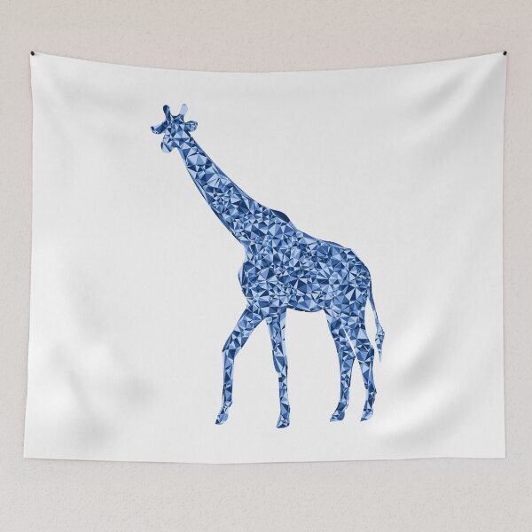 Item preview, Giraffe Blue Triangular Mosaic Silhouette Design designed and sold by DymondDesigns.