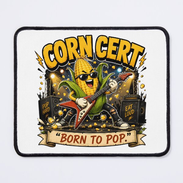 Item preview, Corn Rock Star – Born to Pop Funny Food Guitar Rocker designed and sold by Snackwear Apparel.