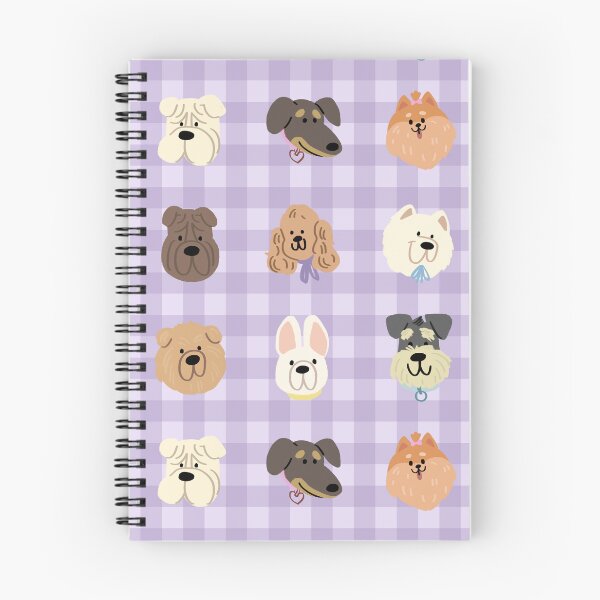 Item preview, Cute Dog Faces Purple Gingham Pattern designed and sold by jianina-alondra.