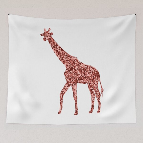 Item preview, Giraffe Red Triangular Mosaic Silhouette Design designed and sold by DymondDesigns.
