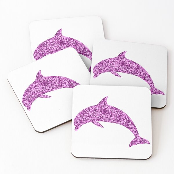Item preview, Diving Dolphin Pink Triangular Mosaic Silhouette Design designed and sold by DymondDesigns.