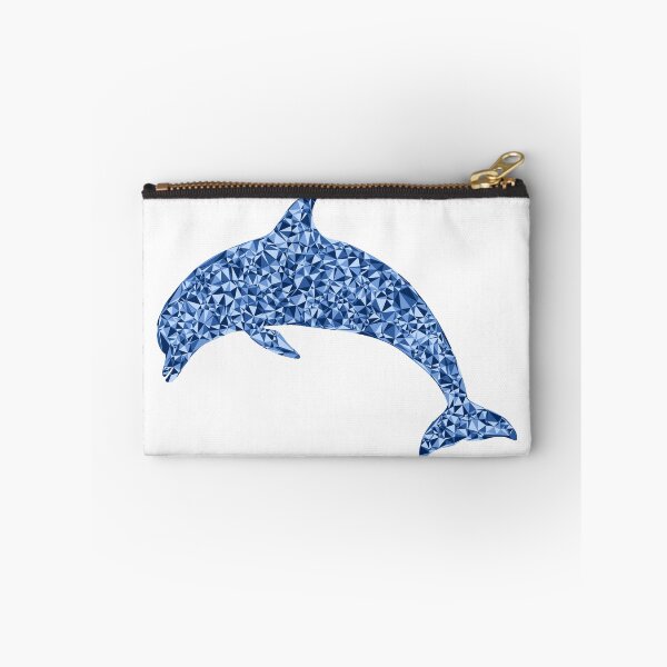 Item preview, Blue Triangular Mosaic Diving Dolphin Silhouette Design designed and sold by DymondDesigns.